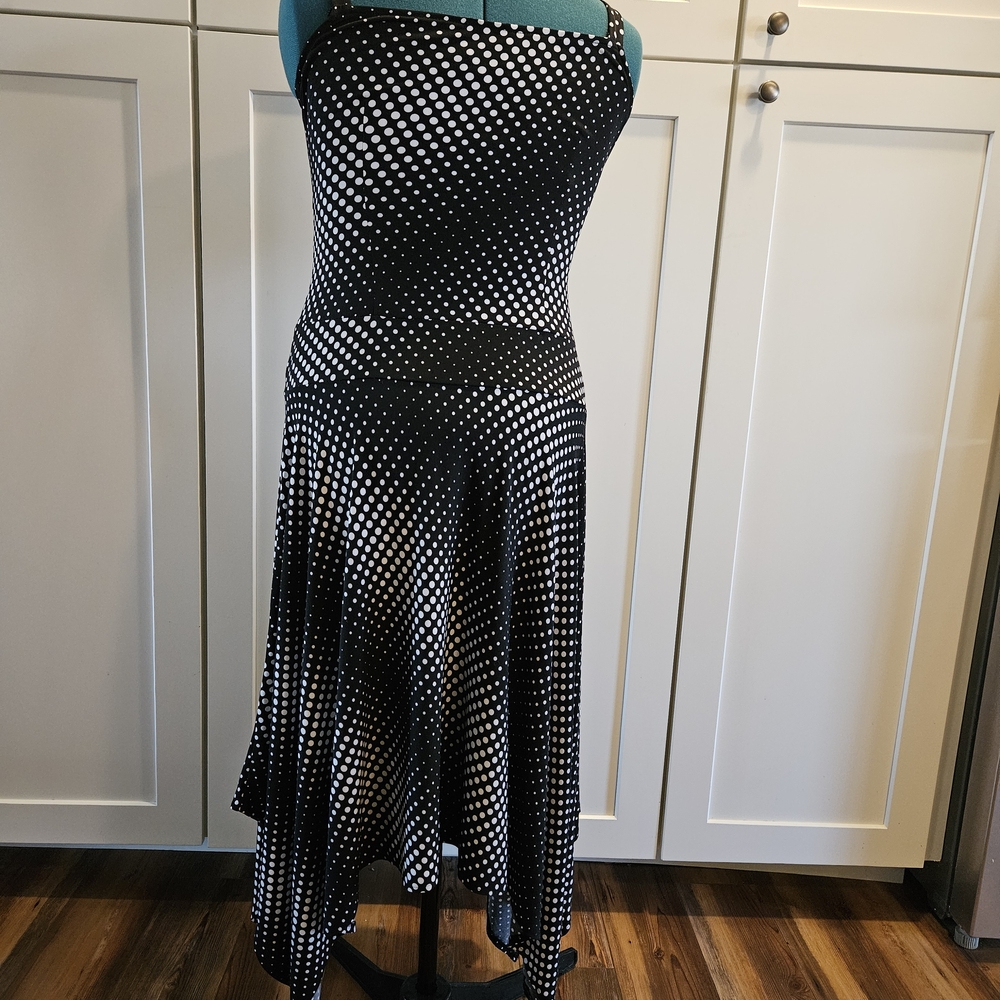 Sandra Darren Black and White Asymmetrical Dress - Picture 5 of 7